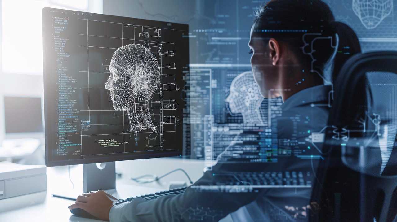 ai generated, engineer, blueprints, computer, technical, design, work, drafting, digital, planning, workspace, innovation, schematics, analysis, project, technology, software, professional, electrical, mechanical, creative