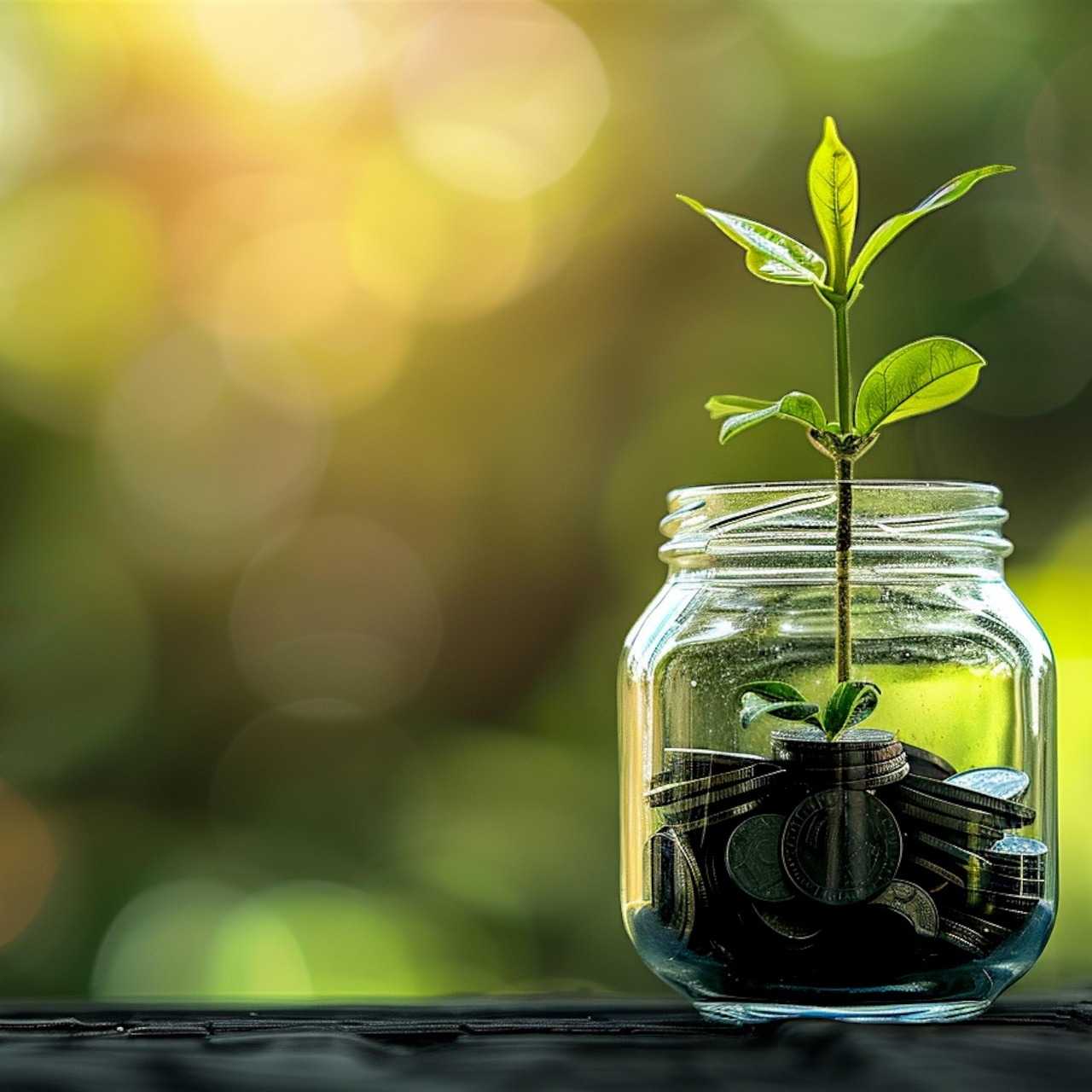seedling, coins, jar, glass, pant grow, currency, grow rich, nature, green seedling, invest smart, investment, money, finance, business, profit, wealth, financial, benefit, deposit, green background, energy, green, eco, plant, wind