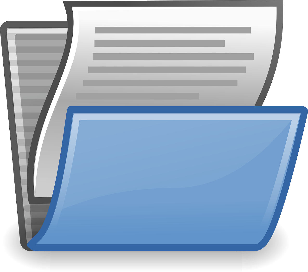 document, open, folder