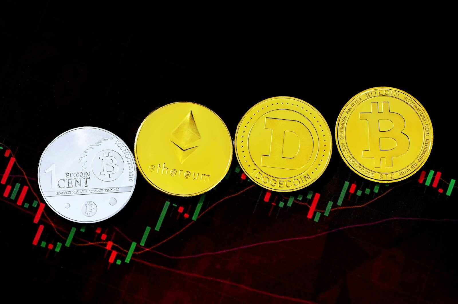 green red and yellow christmas tree and two round gold coins