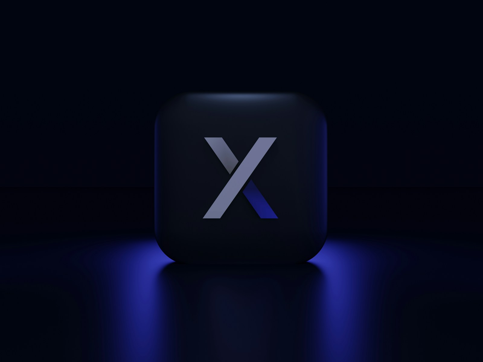 a blue square with a white letter on it